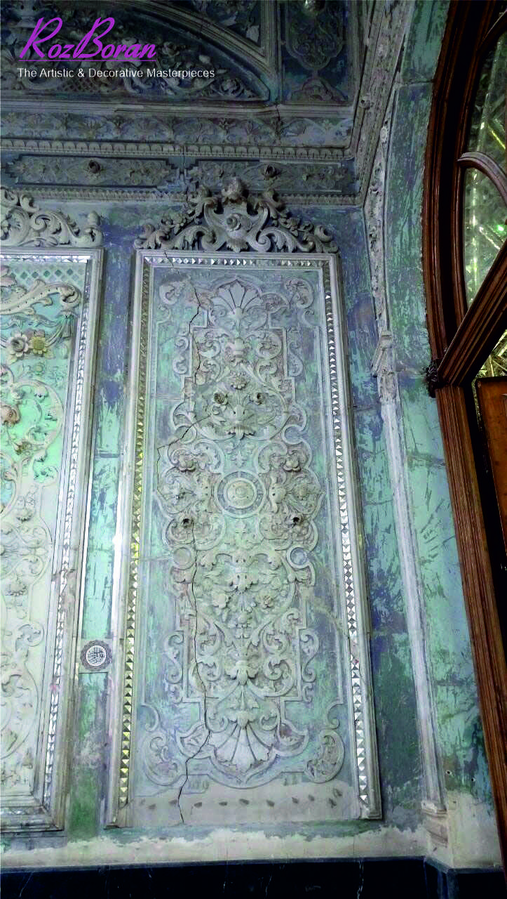 اصل گچبری تابلو قبل از مرمت استاد طالبی پور