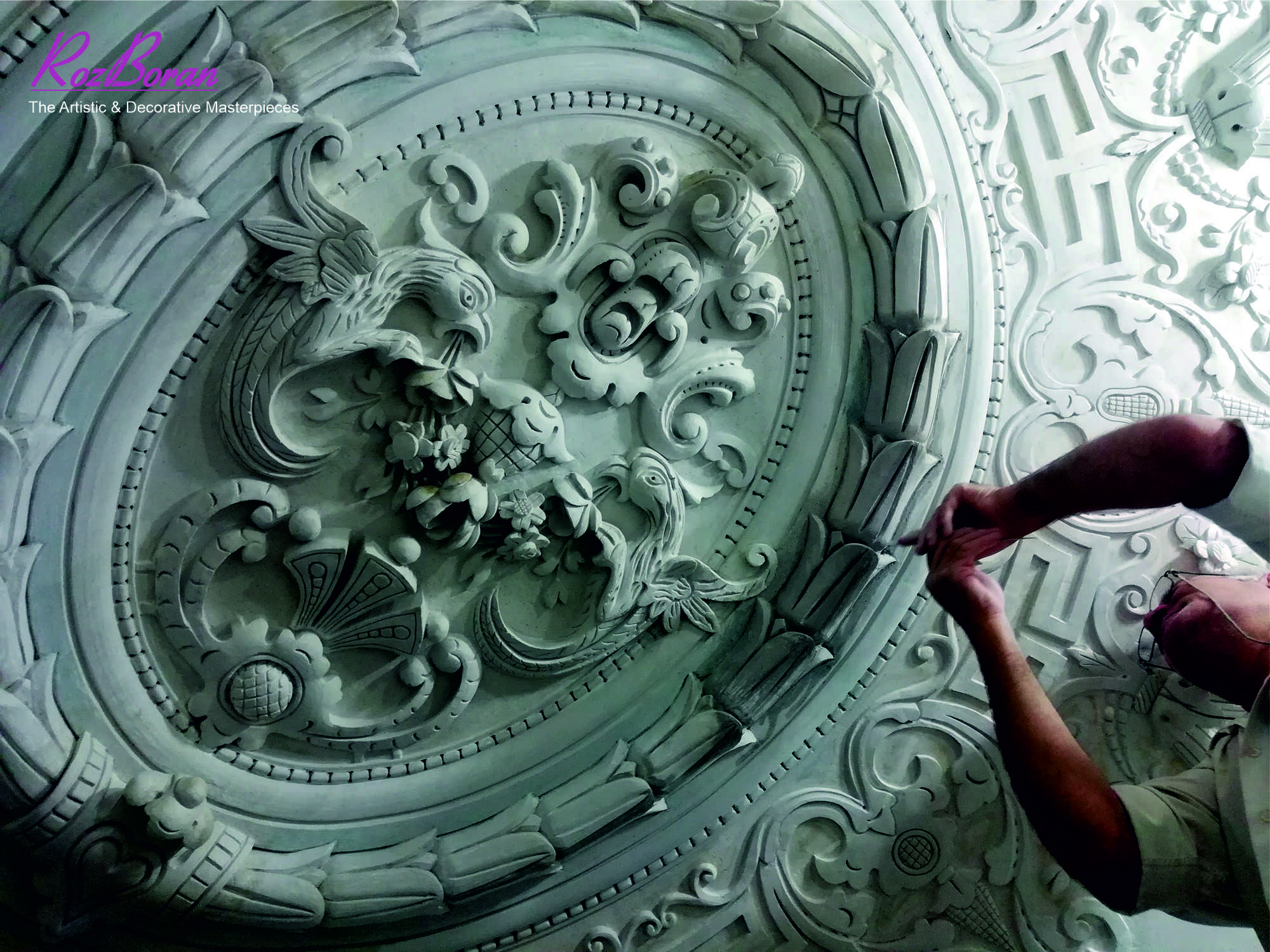 گچبری سقف ایوان گچبری