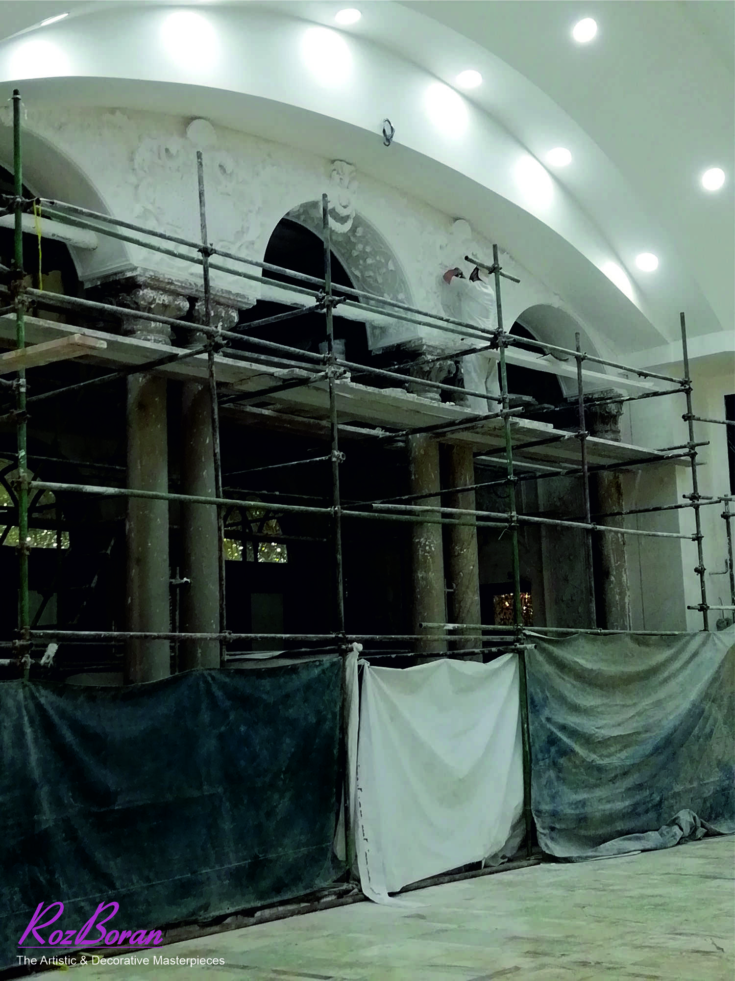 اجرای گچبری نمای ایوان
